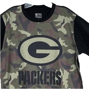 Proline Fanatics NFL Green Bay Packers T-Shirt L Black Green Camouflauge‎